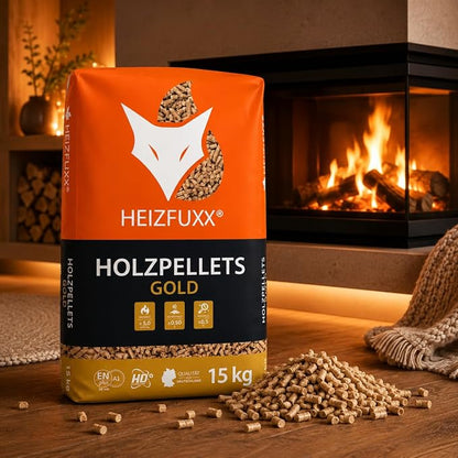 HEIZFUXX Gold ENplus A1 HD Holzpellets – Weichholz, 975 kg Palette